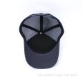 Gelbe Stickerei Logo Marine Blue Mesh Trucker Hut